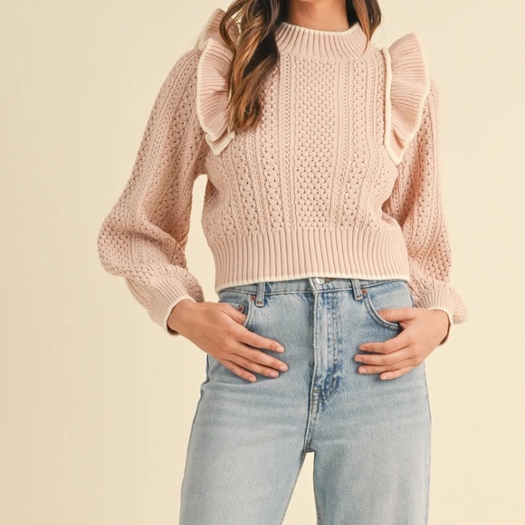 MABLE MADDIE SWEATER size L Blush NWOT - Picture 1 of 5